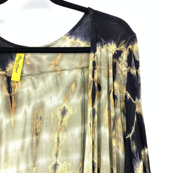 Pure Intent Open Front Thin Cardigan Sweater Womens One Size Plus Tie Dye - Picture 3 of 7